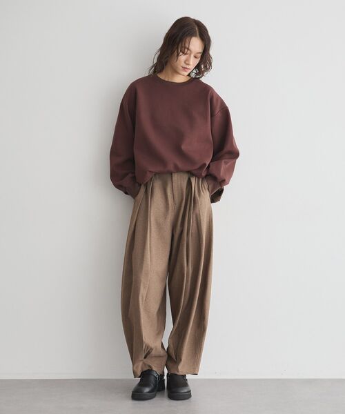 GARAGE OF GOOD CLOTHING(ガレージオブグッドクロージング)の「異素材MIX裾ドロストプルオーバー(Tシャツ/カットソー・レディース・ブラウン/ブラック/オフホワイト・FREE)」の6枚目の写真