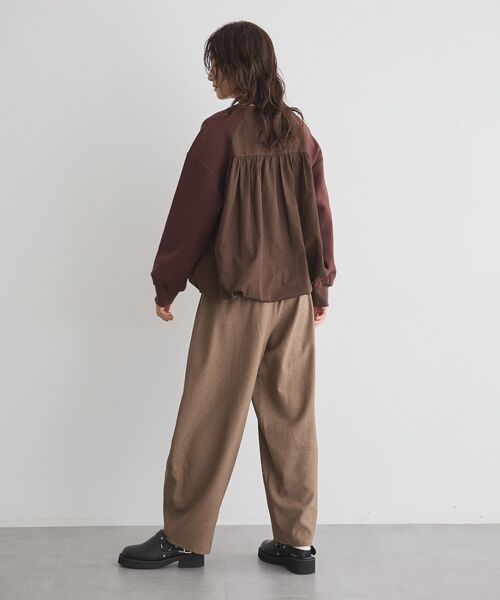 GARAGE OF GOOD CLOTHING(ガレージオブグッドクロージング)の「異素材MIX裾ドロストプルオーバー(Tシャツ/カットソー・レディース・ブラウン/ブラック/オフホワイト・FREE)」の10枚目の写真