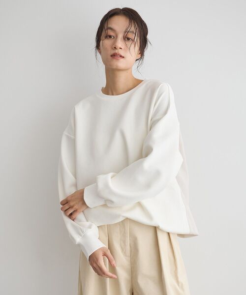 GARAGE OF GOOD CLOTHING(ガレージオブグッドクロージング)の「異素材MIX裾ドロストプルオーバー(Tシャツ/カットソー・レディース・ブラウン/ブラック/オフホワイト・FREE)」の11枚目の写真