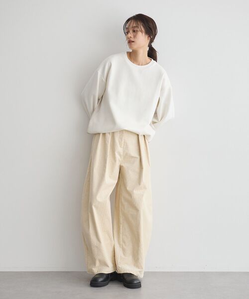 GARAGE OF GOOD CLOTHING(ガレージオブグッドクロージング)の「異素材MIX裾ドロストプルオーバー(Tシャツ/カットソー・レディース・ブラウン/ブラック/オフホワイト・FREE)」の15枚目の写真