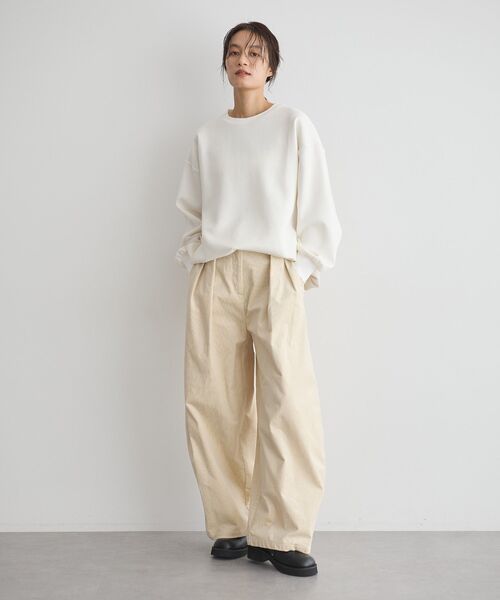 GARAGE OF GOOD CLOTHING(ガレージオブグッドクロージング)の「異素材MIX裾ドロストプルオーバー(Tシャツ/カットソー・レディース・ブラウン/ブラック/オフホワイト・FREE)」の16枚目の写真