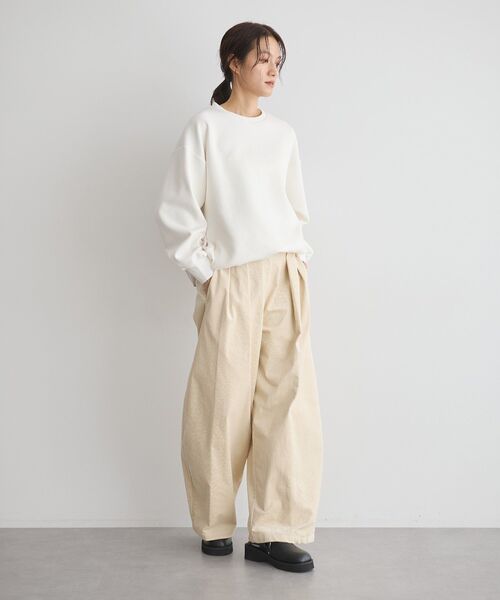 GARAGE OF GOOD CLOTHING(ガレージオブグッドクロージング)の「異素材MIX裾ドロストプルオーバー(Tシャツ/カットソー・レディース・ブラウン/ブラック/オフホワイト・FREE)」の17枚目の写真