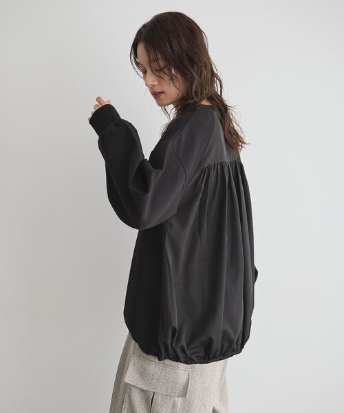 GARAGE OF GOOD CLOTHING(ガレージオブグッドクロージング)の「異素材MIX裾ドロストプルオーバー(Tシャツ/カットソー・レディース・ブラウン/ブラック/オフホワイト・FREE)」の20枚目の写真