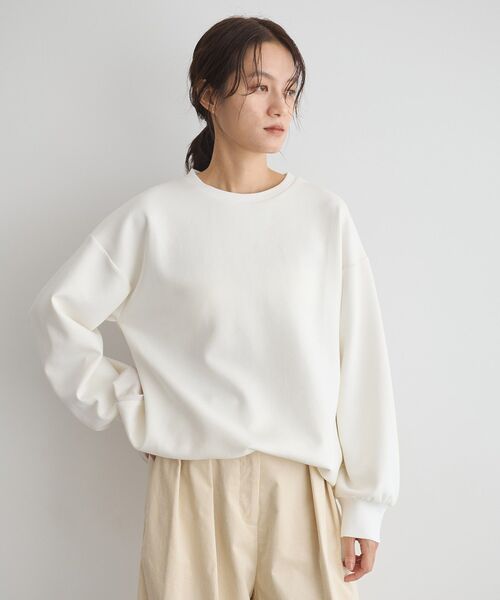 GARAGE OF GOOD CLOTHING(ガレージオブグッドクロージング)の「異素材MIX裾ドロストプルオーバー(Tシャツ/カットソー・レディース・ブラウン/ブラック/オフホワイト・FREE)」の2枚目の写真