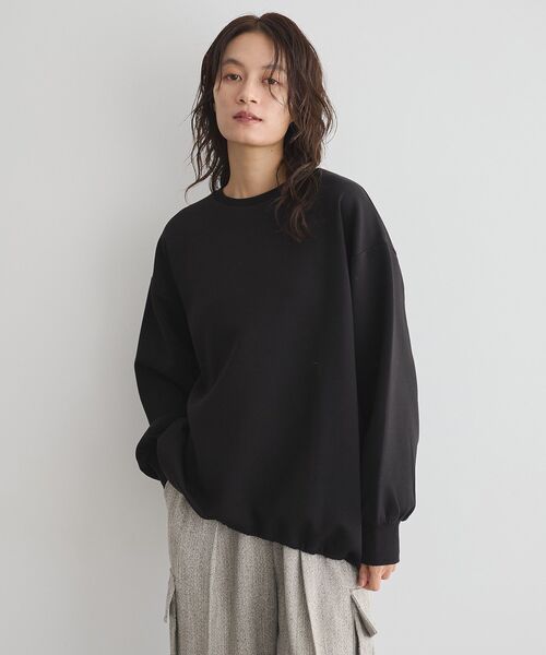 GARAGE OF GOOD CLOTHING(ガレージオブグッドクロージング)の「異素材MIX裾ドロストプルオーバー(Tシャツ/カットソー・レディース・ブラウン/ブラック/オフホワイト・FREE)」の3枚目の写真