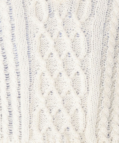 studio CLIP(スタディオクリップ)の「3ゲージフリンジニットベスト(ベスト・レディース・オフホワイト/ブラック・FREE)」の3枚目の写真