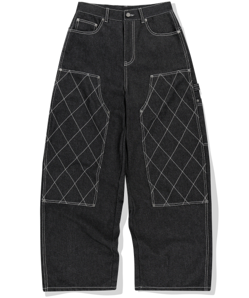 NOT4NERD(ノットフォーナード)の「Stitch Double Knee Denim Pants - Black(デニムパンツ・レディース・その他・LARGE/X-LARGE/MEDIUM)」の2枚目の写真