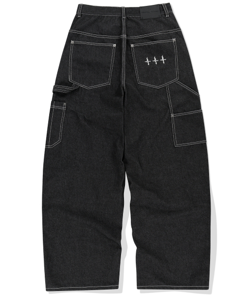 NOT4NERD(ノットフォーナード)の「Stitch Double Knee Denim Pants - Black(デニムパンツ・レディース・その他・LARGE/X-LARGE/MEDIUM)」の3枚目の写真
