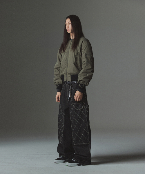 NOT4NERD(ノットフォーナード)の「Stitch Double Knee Denim Pants - Black(デニムパンツ・レディース・その他・LARGE/X-LARGE/MEDIUM)」の4枚目の写真