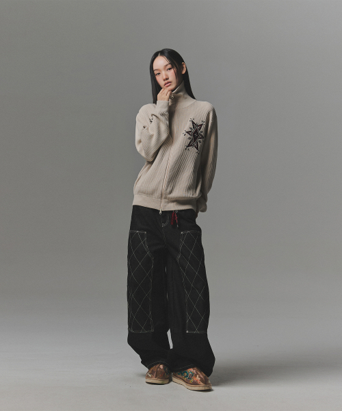 NOT4NERD(ノットフォーナード)の「Stitch Double Knee Denim Pants - Black(デニムパンツ・レディース・その他・LARGE/X-LARGE/MEDIUM)」の9枚目の写真