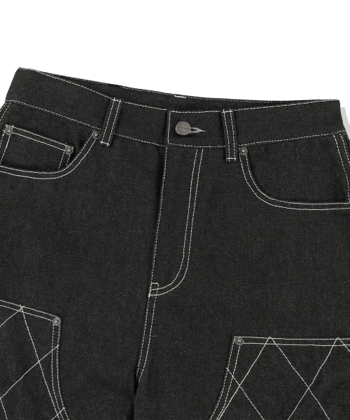 NOT4NERD(ノットフォーナード)の「Stitch Double Knee Denim Pants - Black(デニムパンツ・レディース・その他・LARGE/X-LARGE/MEDIUM)」の12枚目の写真