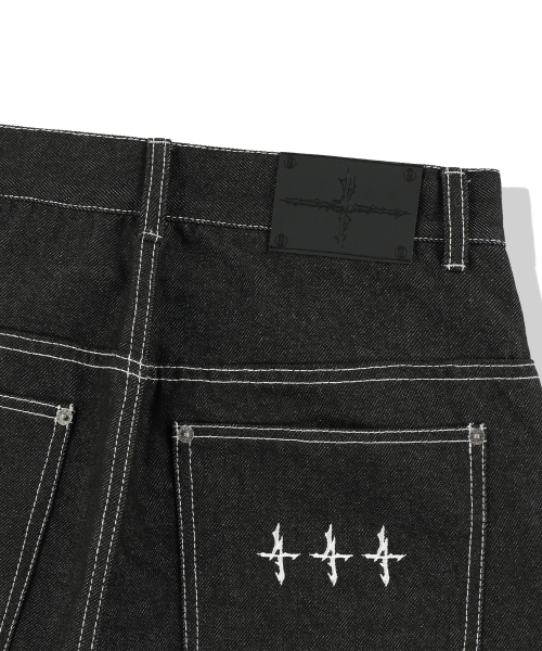 NOT4NERD(ノットフォーナード)の「Stitch Double Knee Denim Pants - Black(デニムパンツ・レディース・その他・LARGE/X-LARGE/MEDIUM)」の15枚目の写真