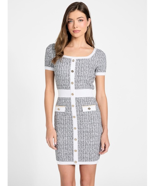 Guess（ゲス）の「Short Sleeves Annabelle Sweater Dress ワンピース ドレス（ワンピース・レディース・ブラック×ホワイト・SMALL/X-SMALL/MEDIUM）」の11枚目の写真