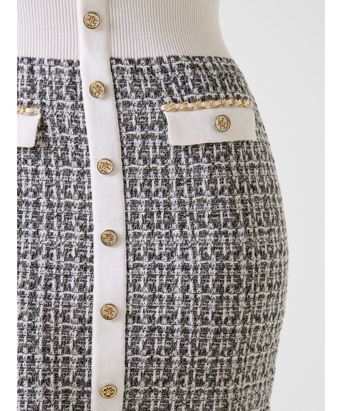 Guess（ゲス）の「Short Sleeves Annabelle Sweater Dress ワンピース ドレス（ワンピース・レディース・ブラック×ホワイト・SMALL/X-SMALL/MEDIUM）」の3枚目の写真