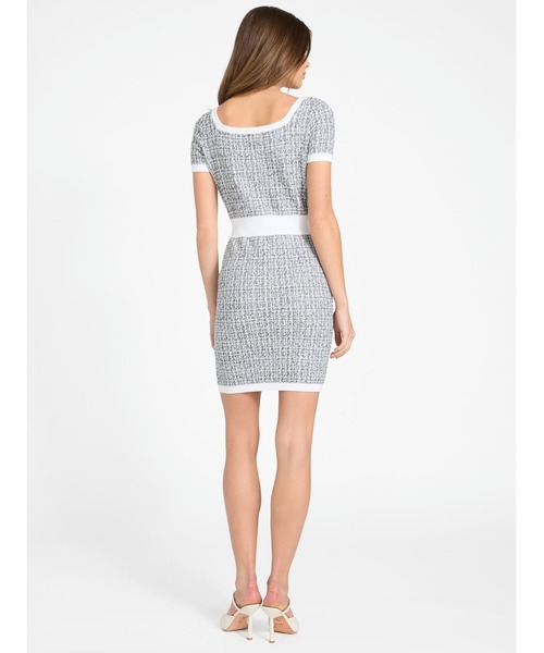 Guess（ゲス）の「Short Sleeves Annabelle Sweater Dress ワンピース ドレス（ワンピース・レディース・ブラック×ホワイト・SMALL/X-SMALL/MEDIUM）」の6枚目の写真