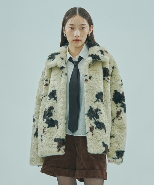 ROSE BUD(ローズバッド)の「FAUX FUR COAT(その他アウター・レディース・オフホワイト/ブラウン・ONE SIZE)」の3枚目の写真