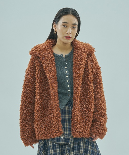 ROSE BUD(ローズバッド)の「FAUX FUR COAT(その他アウター・レディース・オフホワイト/ブラウン・ONE SIZE)」の15枚目の写真
