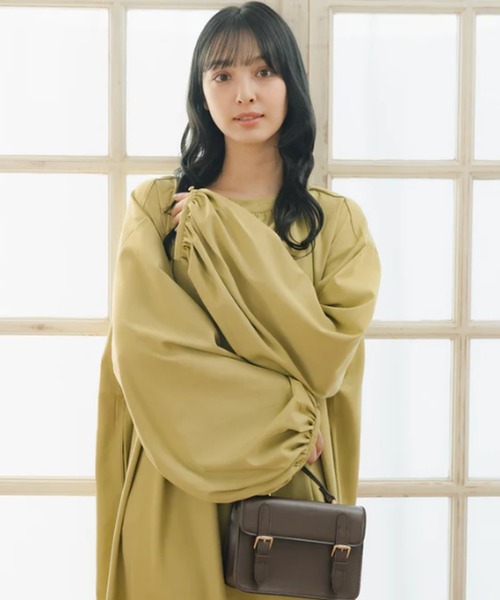 amr.(アムレ)の「バルーンスリーブロングワンピース(ワンピース・レディース・グリーン/ブラウン・FREE)」の18枚目の写真