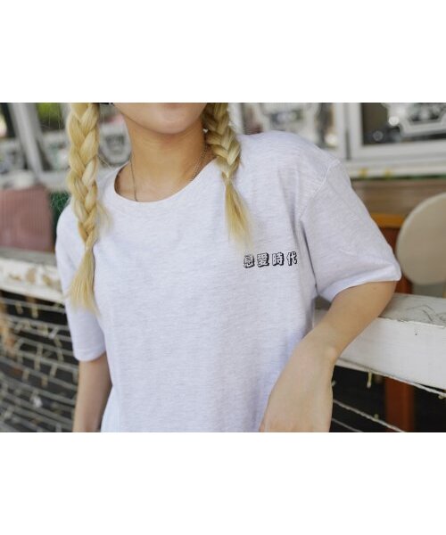 CREAM SODA LAB(クリームソーダラボ)の「恋愛時代 半袖Tシャツ ライトグレー ブラック(Tシャツ/カットソー・レディース・その他・MEDIUM/X-LARGE/XX-LARGE/LARGE)」の7枚目の写真