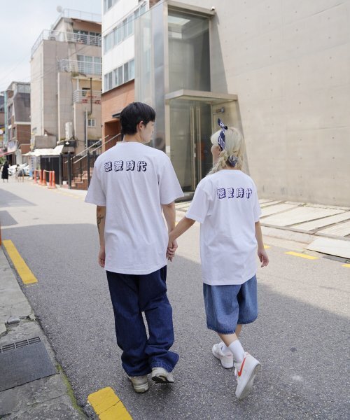 CREAM SODA LAB(クリームソーダラボ)の「恋愛時代 半袖Tシャツ ライトグレー ブラック(Tシャツ/カットソー・レディース・その他・MEDIUM/X-LARGE/XX-LARGE/LARGE)」の10枚目の写真