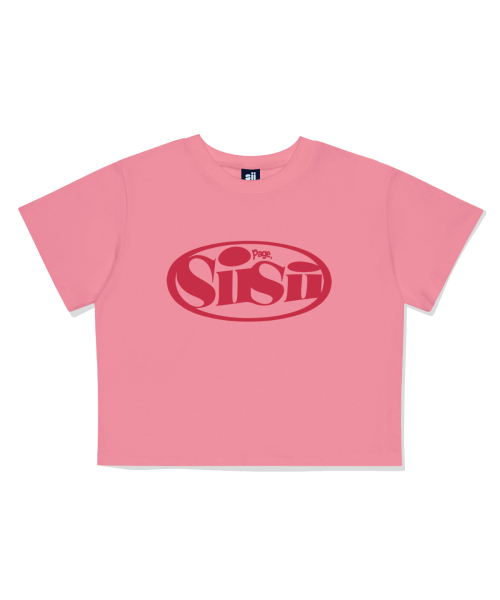 PAGESIISII(ページシシ)の「オーバルシシロゴプリントクロップ半袖Tシャツピンク(Tシャツ/カットソー・レディース・その他・FREE)」の1枚目の写真