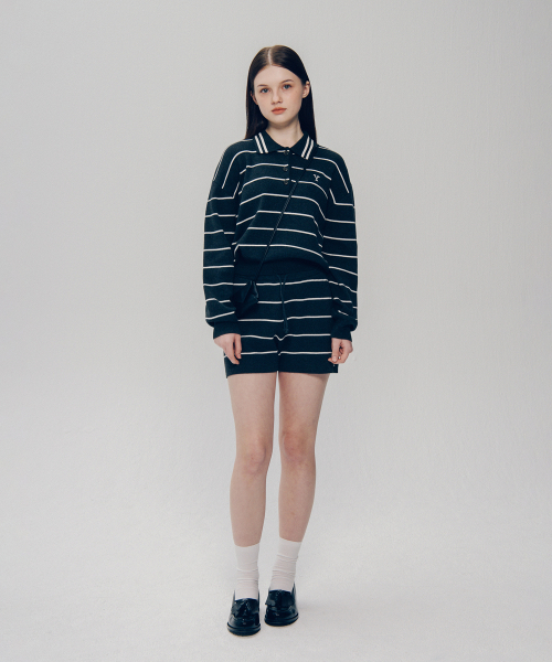 YALE(イェール)の「ウィメンズ Yロゴストライプポロニット_チャコール(ニット/セーター・レディース・その他・SMALL/MEDIUM)」の7枚目の写真