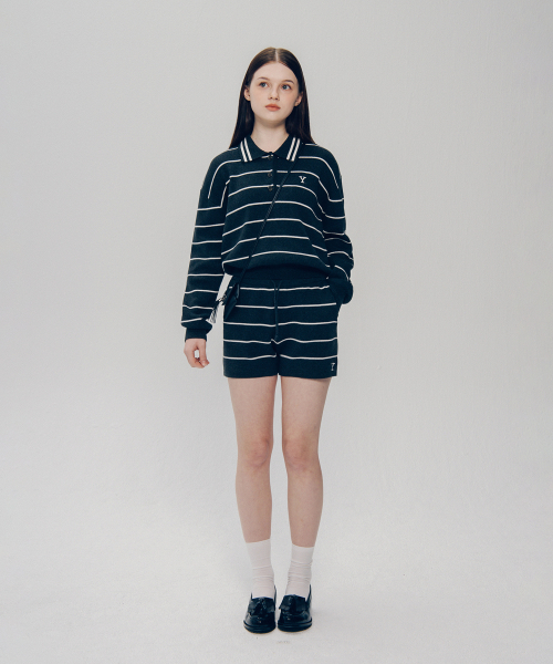 YALE(イェール)の「ウィメンズ Yロゴストライプポロニット_チャコール(ニット/セーター・レディース・その他・SMALL/MEDIUM)」の9枚目の写真