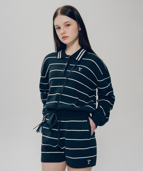 YALE(イェール)の「ウィメンズ Yロゴストライプポロニット_チャコール(ニット/セーター・レディース・その他・SMALL/MEDIUM)」の10枚目の写真