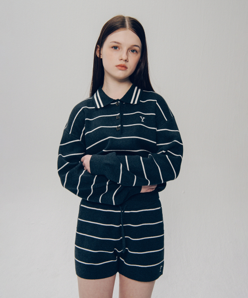 YALE(イェール)の「ウィメンズ Yロゴストライプポロニット_チャコール(ニット/セーター・レディース・その他・SMALL/MEDIUM)」の14枚目の写真