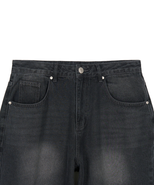 EXCONTAINER(エックスコンテナ)の「ディープウォッシングワイドデニムパンツ (WASHED BLACK)(デニムパンツ・メンズ・その他・SMALL/MEDIUM/LARGE/X-LARGE)」の12枚目の写真