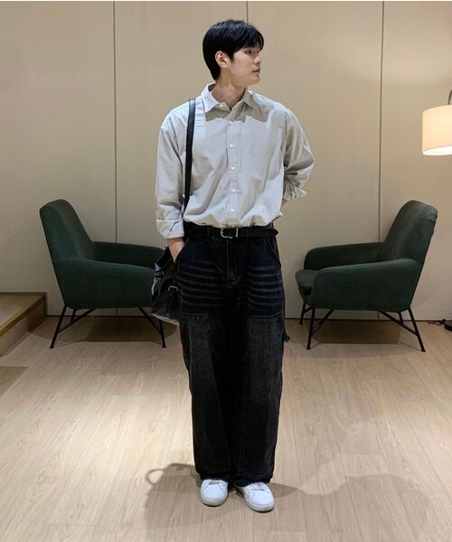EXCONTAINER(エックスコンテナ)の「ディープウォッシングワイドデニムパンツ (WASHED BLACK)(デニムパンツ・メンズ・その他・SMALL/MEDIUM/LARGE/X-LARGE)」の20枚目の写真