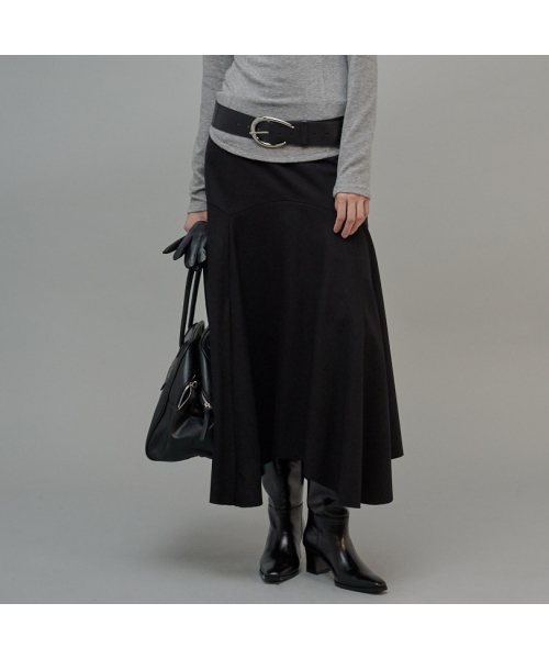 FROMWHERE(フロムウェア)の「Wool Draping Long Skirt Black(スカート・レディース・その他・SMALL/MEDIUM)」の1枚目の写真
