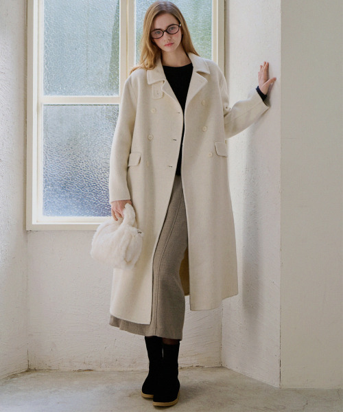 SLOWLOLLI(スローローリ)の「Elegant button handmade coat - Ivory(トレンチコート・レディース・アイボリー・FREE)」の3枚目の写真