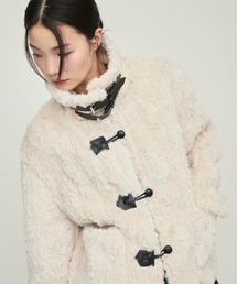 NUJOH（ヌゾ）の「Faux Shearling Toggle Jacket / フェイクシアリングトグルジャケット（ライダースジャケット）」