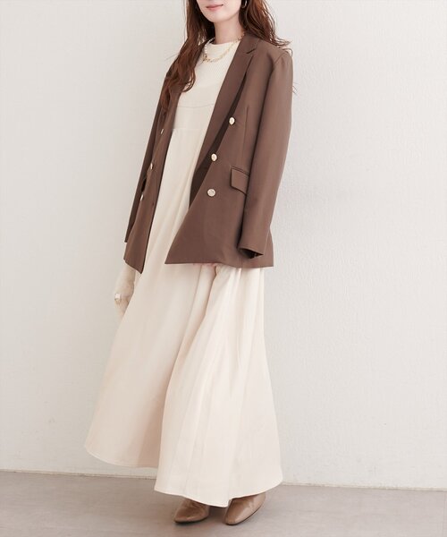 natural couture（ナチュラルクチュール）の「タックキャミワンピース（ワンピース・レディース・アイボリー/グレイッシュベージュ/ブラック・FREE）」の9枚目の写真