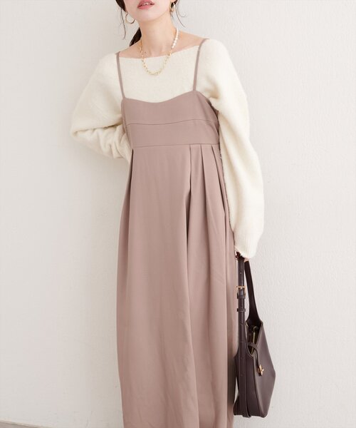 natural couture（ナチュラルクチュール）の「タックキャミワンピース（ワンピース・レディース・アイボリー/グレイッシュベージュ/ブラック・FREE）」の22枚目の写真