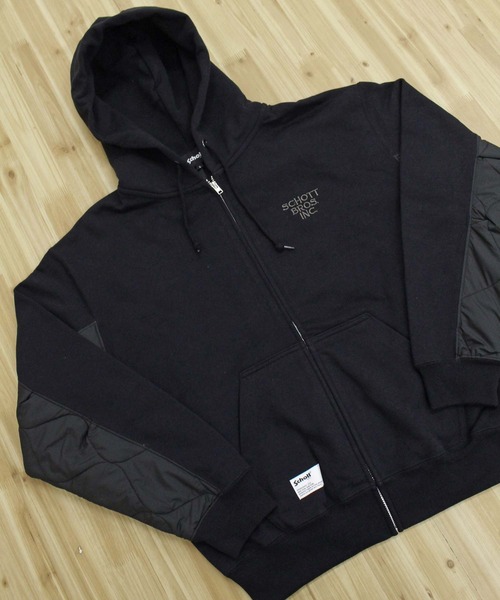 QUILTED COMBI. ZIP HOODED（パーカー）｜schott（ショット）の