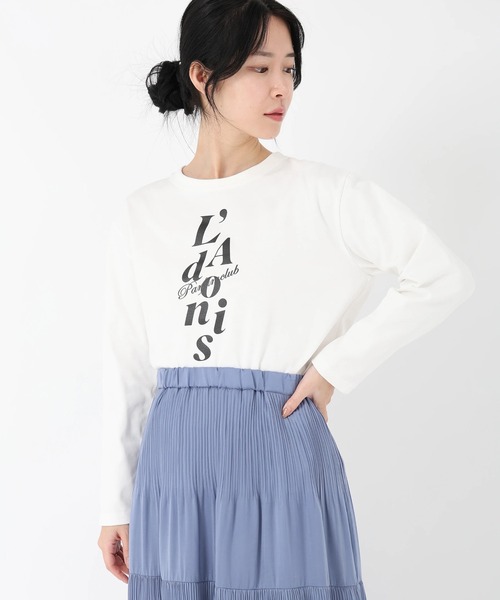 STRAWBERRY-FIELDS（ストロベリーフィールズ）の「ファンクショナル天竺_ロゴプリントロングスリーブTシャツ（Tシャツ/カットソー・レディース・オフホワイト・2）」の2枚目の写真