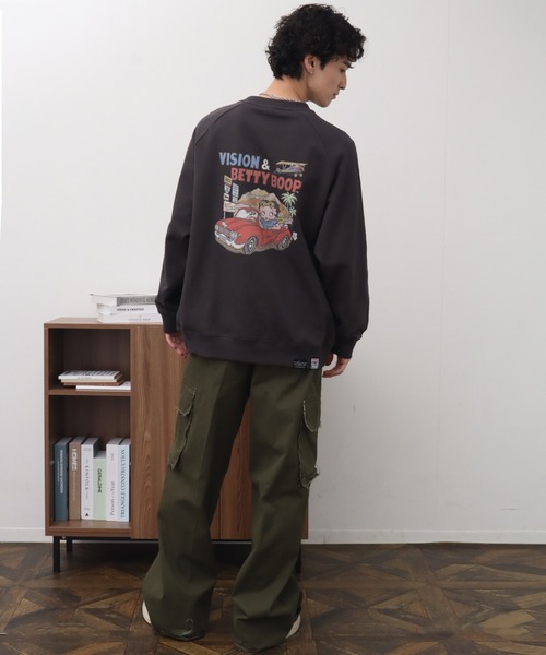VISION STREET WEAR(ヴィジョンストリートウェア)の「【VISION STREET WEAR/ヴィジョンストリートウェア】BETTY Hollywood Vintage Crewneck Sweat/ベティーハリウッド ヴィンテージ クルーネックスウェット(スウェット・メンズ・オフホワイト/チャコールグレー/ホワイト系その他・LL/L/M)」の7枚目の写真