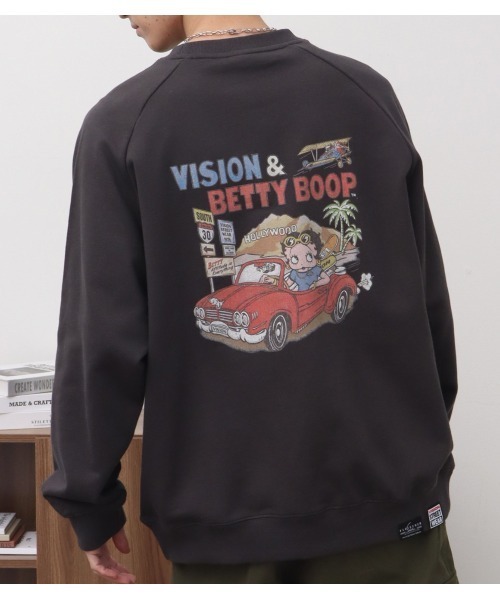 VISION STREET WEAR(ヴィジョンストリートウェア)の「【VISION STREET WEAR/ヴィジョンストリートウェア】BETTY Hollywood Vintage Crewneck Sweat/ベティーハリウッド ヴィンテージ クルーネックスウェット(スウェット・メンズ・オフホワイト/チャコールグレー/ホワイト系その他・LL/L/M)」の15枚目の写真