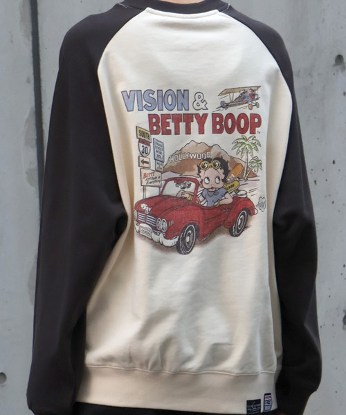 VISION STREET WEAR(ヴィジョンストリートウェア)の「【VISION STREET WEAR/ヴィジョンストリートウェア】BETTY Hollywood Vintage Crewneck Sweat/ベティーハリウッド ヴィンテージ クルーネックスウェット(スウェット・メンズ・オフホワイト/チャコールグレー/ホワイト系その他・LL/L/M)」の8枚目の写真