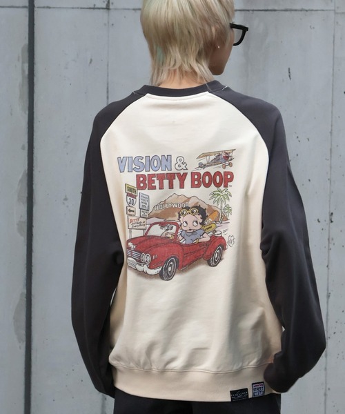 VISION STREET WEAR(ヴィジョンストリートウェア)の「【VISION STREET WEAR/ヴィジョンストリートウェア】BETTY Hollywood Vintage Crewneck Sweat/ベティーハリウッド ヴィンテージ クルーネックスウェット(スウェット・メンズ・オフホワイト/チャコールグレー/ホワイト系その他・LL/L/M)」の9枚目の写真