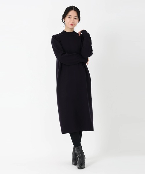 STRAWBERRY-FIELDS（ストロベリーフィールズ）の「リッシュウール_バックパールニットワンピース（ワンピース・レディース・ブラック/ピンク系その他/ネイビー・2）」の3枚目の写真