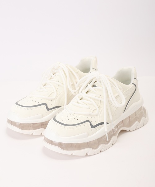 Lace Ladies（レースレディース）の「クリア ソール ボリューム ダッド スニーカー（スニーカー・レディース・ホワイト・23.5cm/24cm/22.5cm/23cm/24.5cm/25cm）」の7枚目の写真
