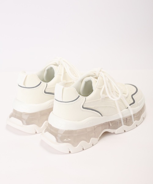 Lace Ladies（レースレディース）の「クリア ソール ボリューム ダッド スニーカー（スニーカー・レディース・ホワイト・23.5cm/24cm/22.5cm/23cm/24.5cm/25cm）」の12枚目の写真