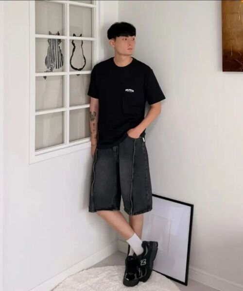 DOLPHIN WAVE APPAREL（ドルフィンウェーブアパレル）の「[2PACK]ドルフィンアーチロゴTシャツ ホワイト ブラック 2パック（Tシャツ/カットソー・メンズ・その他・MEDIUM/LARGE/X-LARGE/XX-LARGE）」の19枚目の写真