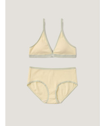 SOOPUI（スープイ）の「[SET] Triangle Ribbed Modal Bra & Panties - Lemon（ブラ&ショーツ）」