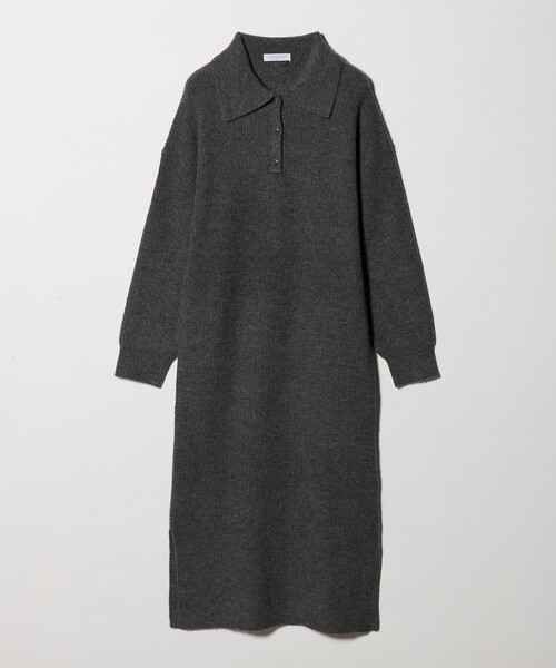 A DAY IN THE LIFE UNITED ARROWS(アデイインザライフユナイテッドアローズ)の「ニット ポロワンピース <A DAY IN THE LIFE>(ワンピース・レディース・ライム/ブラック/グレー系・FREE)」の2枚目の写真