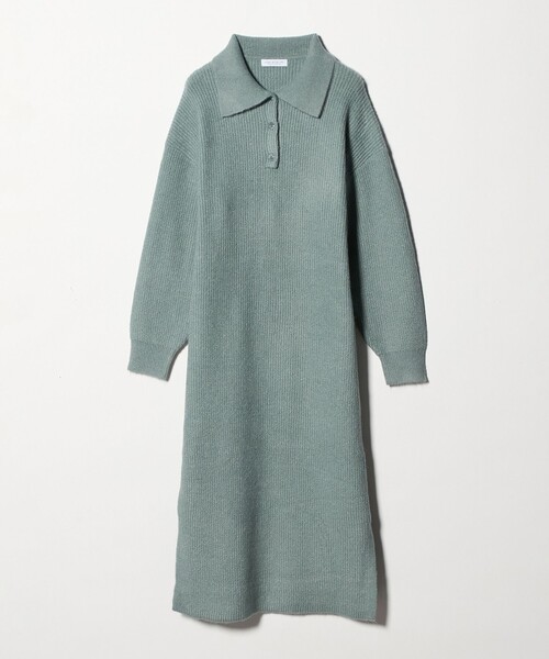 A DAY IN THE LIFE UNITED ARROWS(アデイインザライフユナイテッドアローズ)の「ニット ポロワンピース <A DAY IN THE LIFE>(ワンピース・レディース・ライム/ブラック/グレー系・FREE)」の3枚目の写真