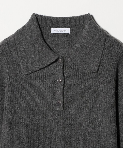 A DAY IN THE LIFE UNITED ARROWS(アデイインザライフユナイテッドアローズ)の「ニット ポロワンピース <A DAY IN THE LIFE>(ワンピース・レディース・ライム/ブラック/グレー系・FREE)」の6枚目の写真